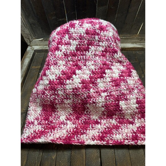 Handmade Crochet Pink/White Cat Cave Cat Bed Hideaway Warm Snuggle Cave L - Picture 4 of 10